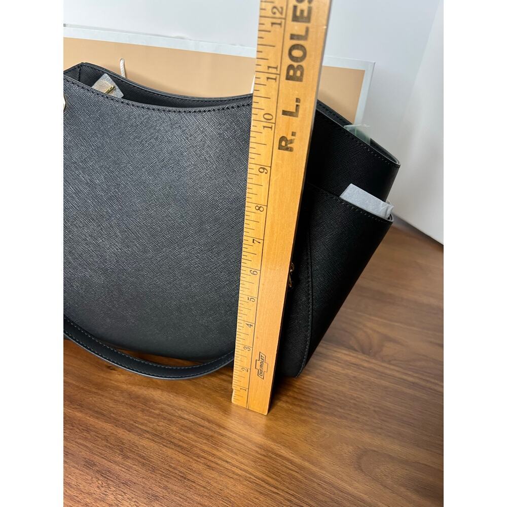 Michael Kors Jet Set Travel LG Chain Shoulder Tote Black Leather NWT - Picture 6 of 12